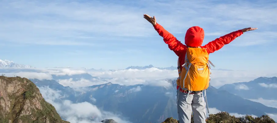 Reiziger inde bergen