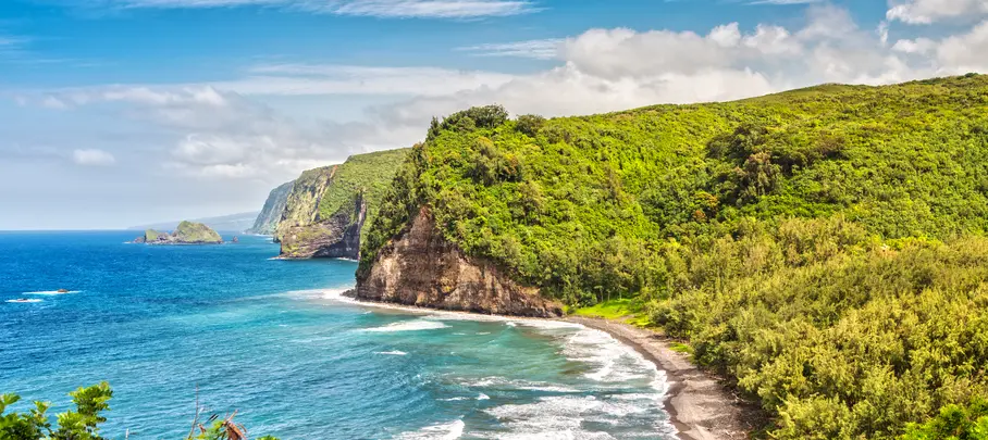 Pololū Valley op Big Island, Hawaii