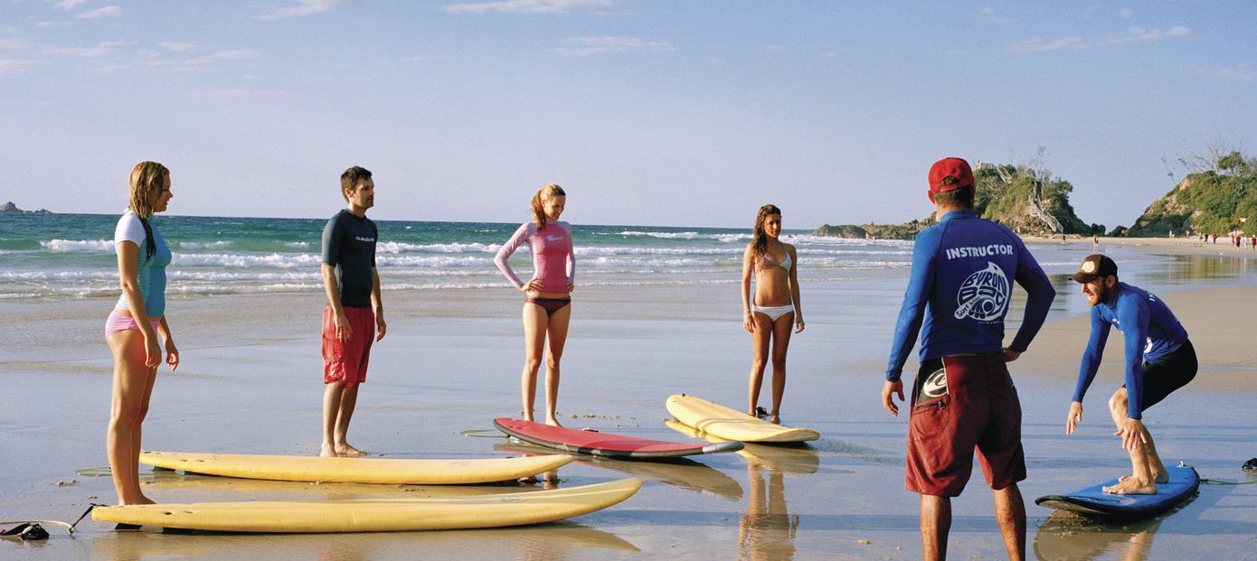 Surfen bij Byron Bay