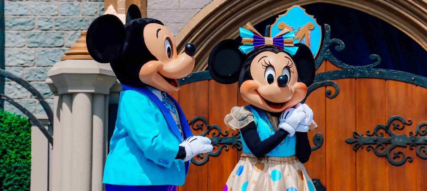 Mickey en Minnie Mouse in Magic Kingdom