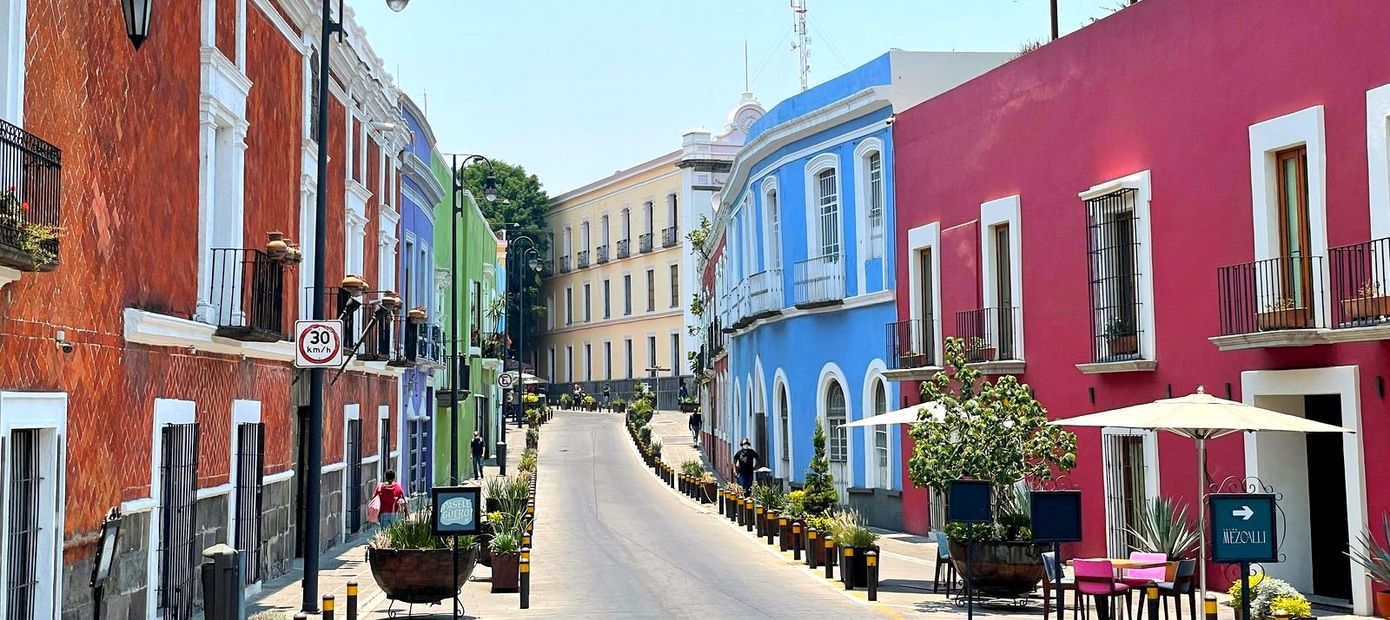 Straatbeeld van Puebla