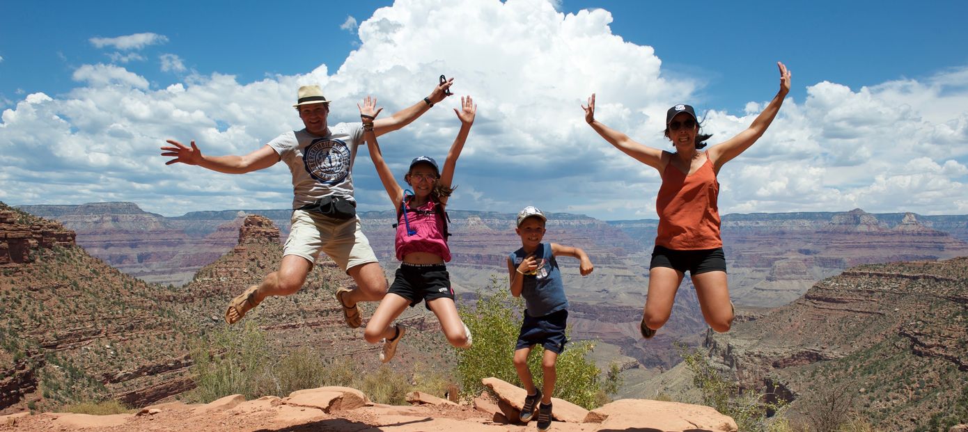 Gezin in Grand Canyon