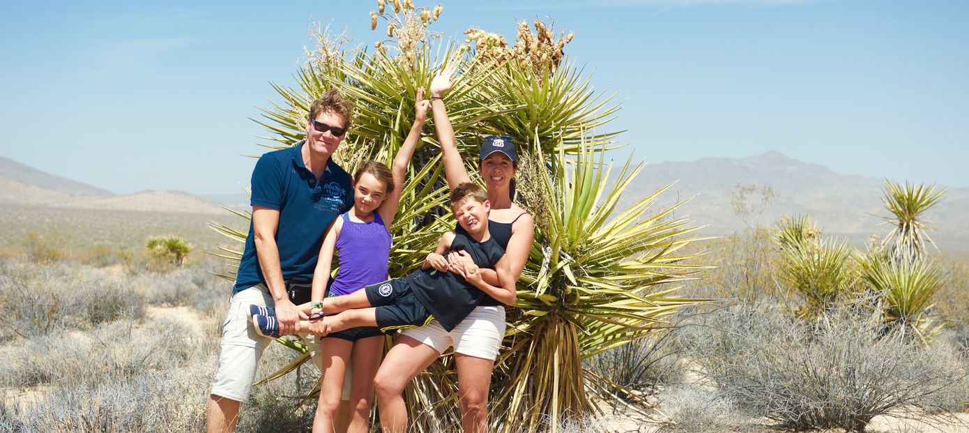 Gezin in Joshua Tree National Park