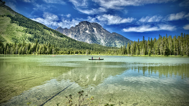 Kano op meer in Grand Teton Nationaal Park
