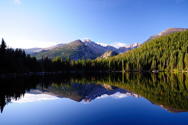 Uitzicht over Bear Lake in Rocky Mountain Nationaal Park