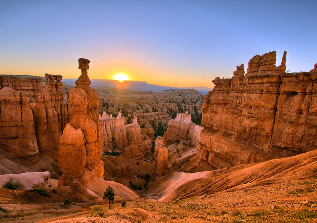 Zonsondergang in Bryce Canyon, Amerika