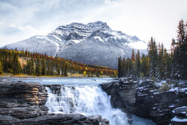 Athabasca Falls aan de Icefields Parkway