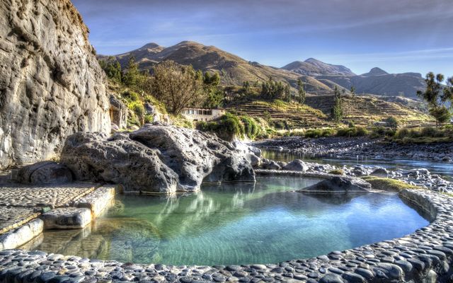 Hot springs Colca Lodge in Colca Canyon, Peru