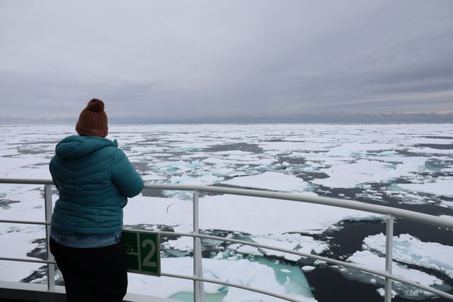 Varen in pakijs in Spitsbergen