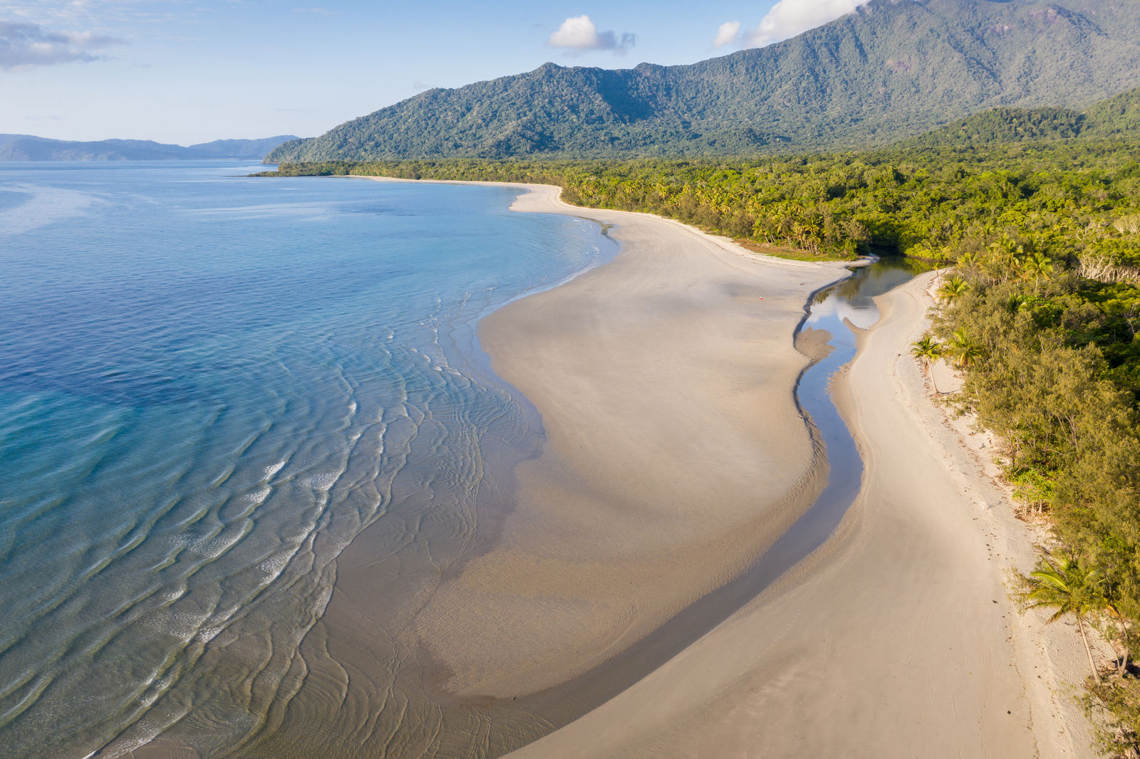 Daintree regenwoud en kustlijn in Australië