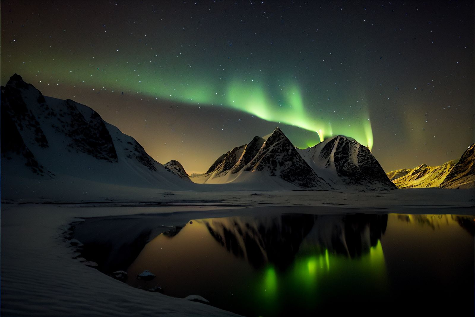 Noorderlicht op Spitsbergen