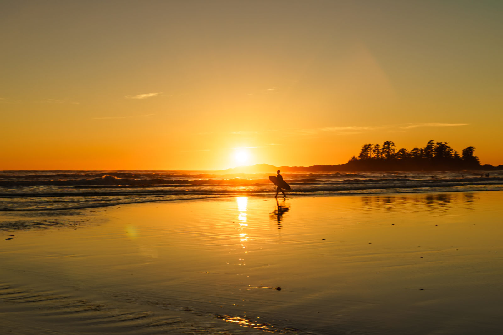 Surfen bij Chesterman Beach, Tofino