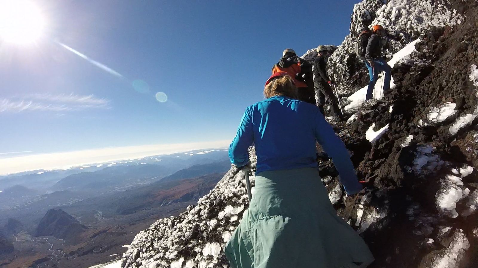 Vulkaan beklimmen bij Pucon, Patagonië