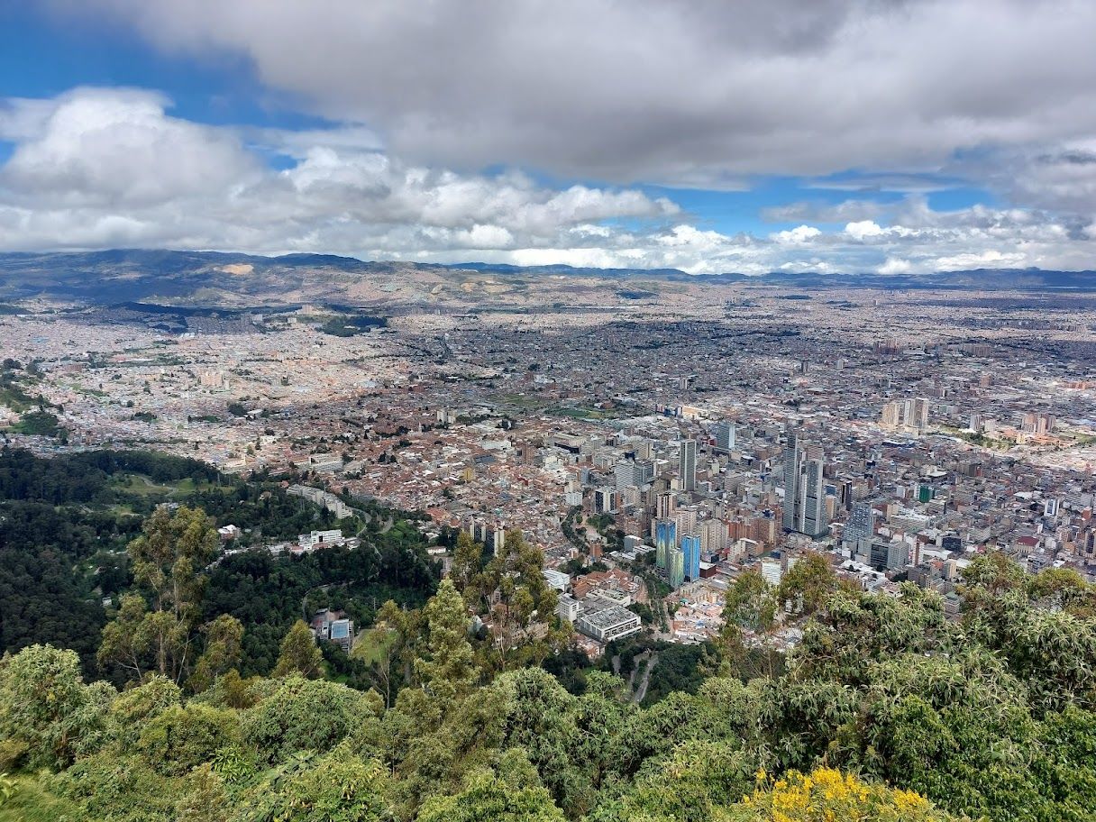 Uitzicht vanaf de Monsserate in Bogota