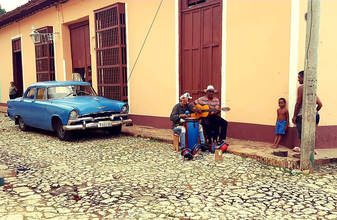 Straatmuzikanten in Trinidad