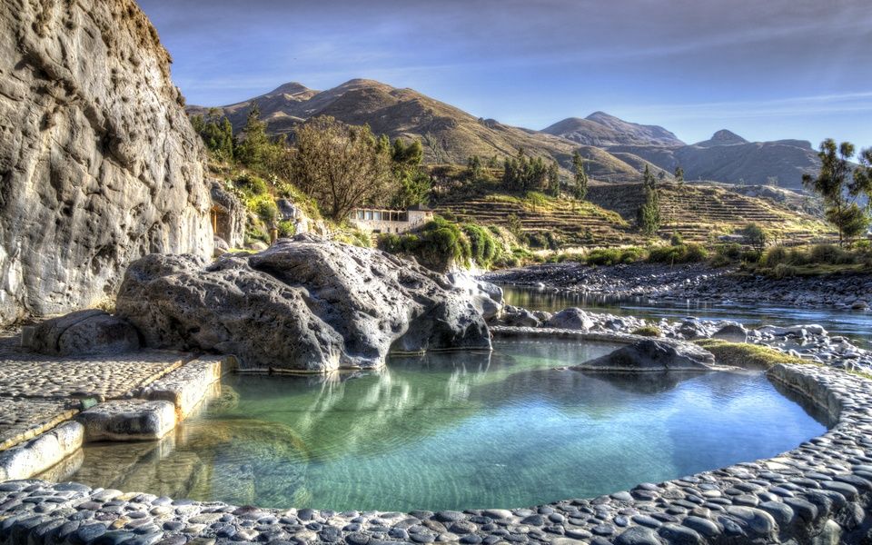 Hot springs Colca Lodge in Colca Canyon, Peru