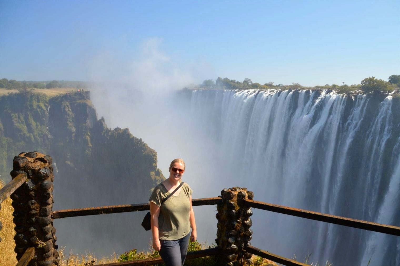 Uitzichtpunt bij Victoria Falls, Zimbabwe.