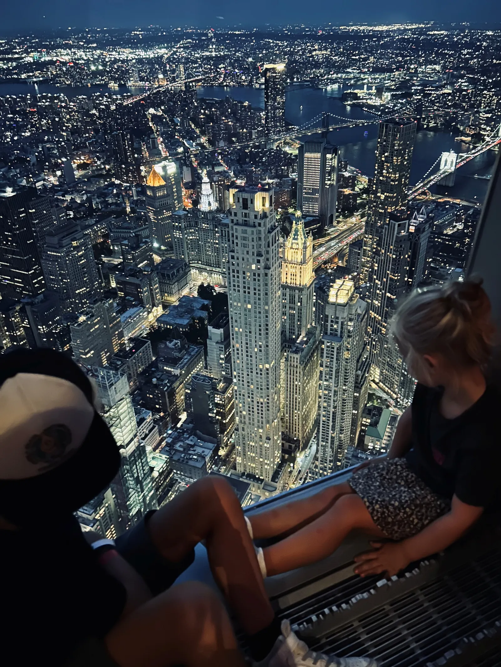 Familie voor New York, uitzicht One World Trade Center