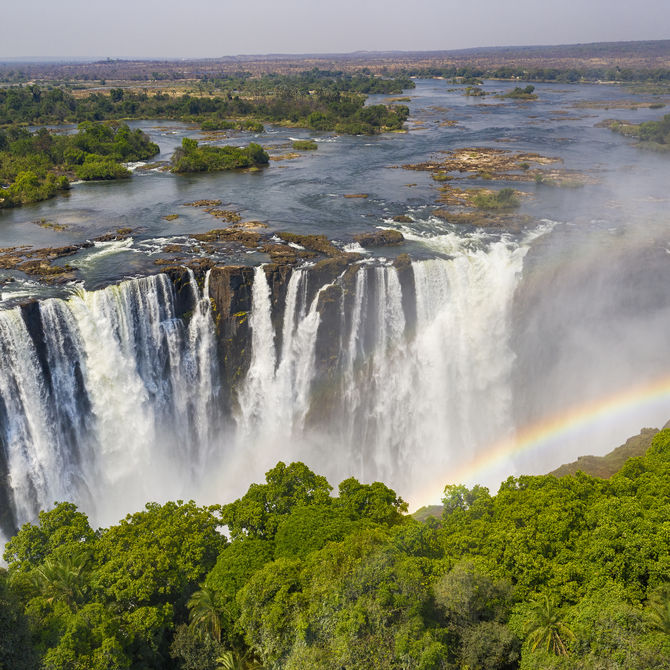 De Victoria Watervallen in Zimbabwe.
