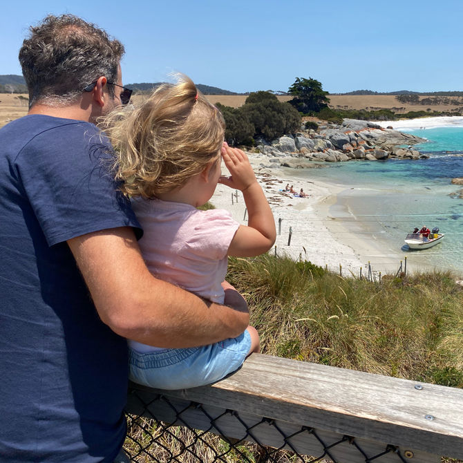 Uitzicht op Bay of Fires