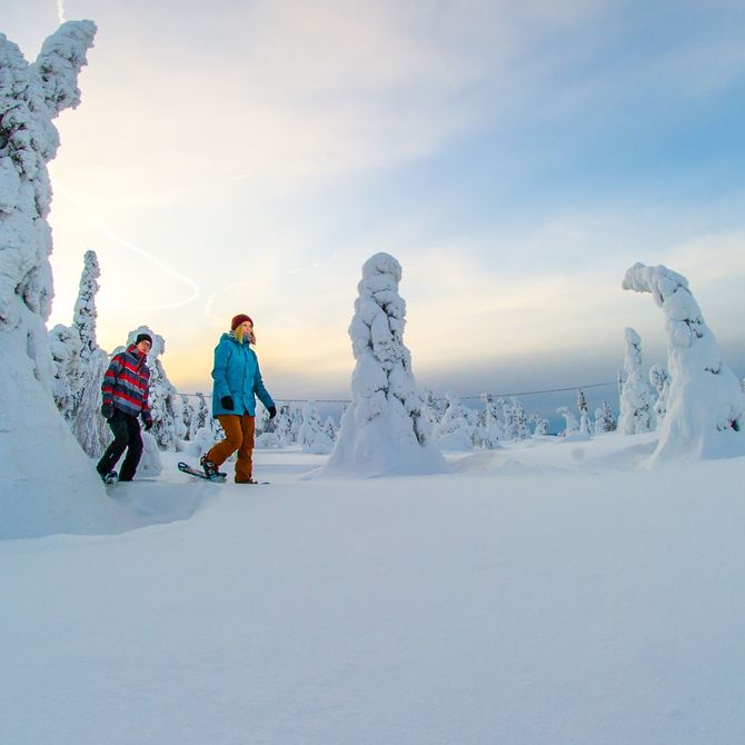 Sneeuw wandeling in Fins Lapland
