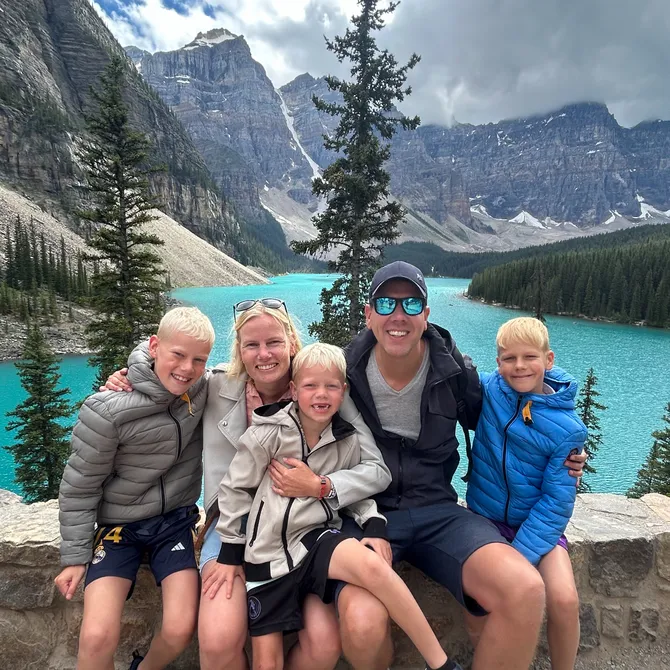 Gezin in Banff, Canada