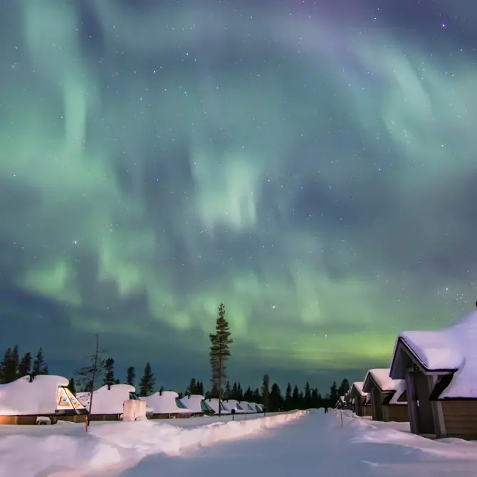 Noorderlicht in Saariselka, Finland
