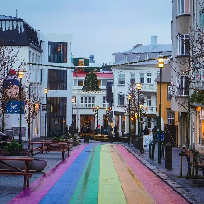 Rainbow Street in Reykjavik