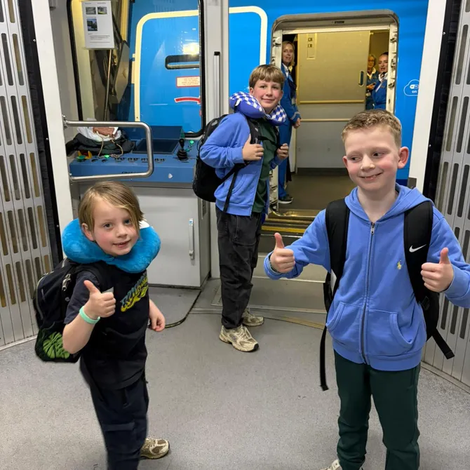 Kinderen klaar om te vliegen