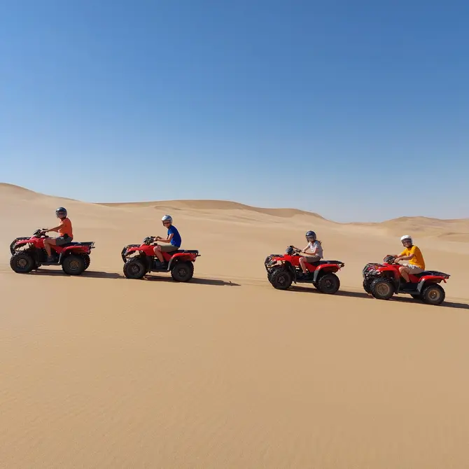 Met een quad door de woestijn van Namibië