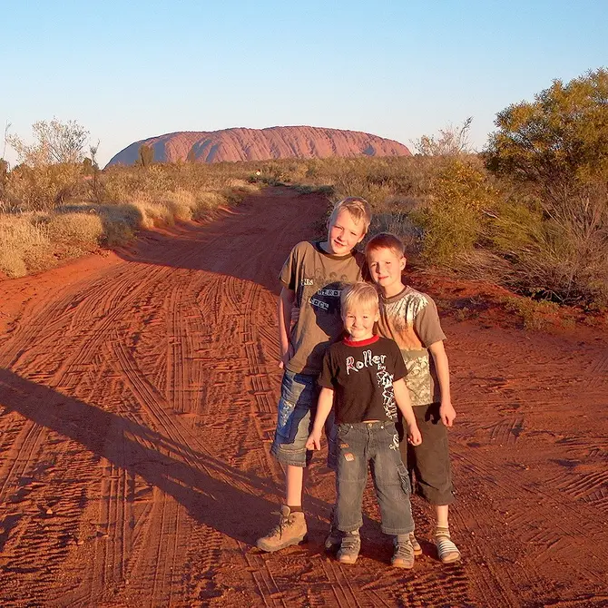 Kids in Ayers Rock