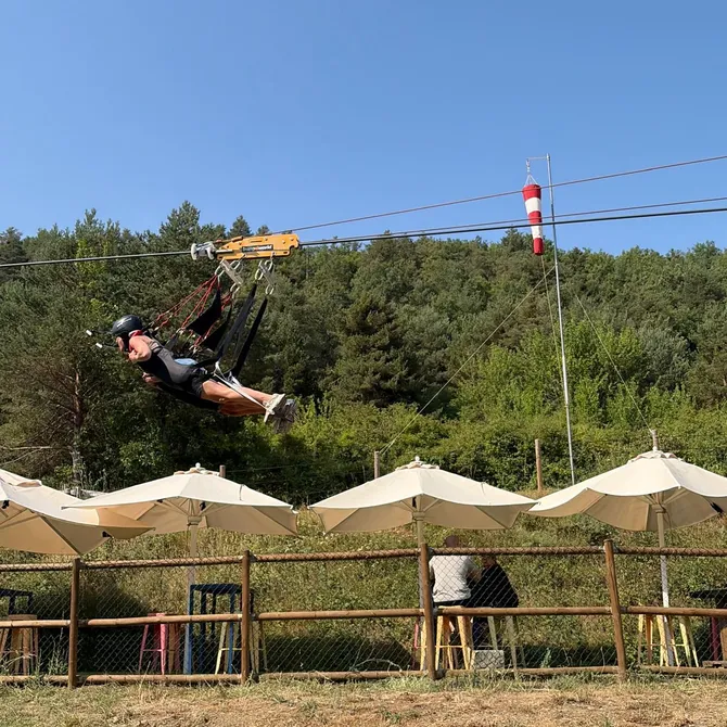 Zipline in de Spaanse Pyreneeën