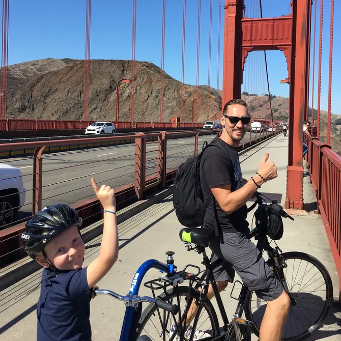 Fietsen over de Golden Gate Bridge in San Francisco