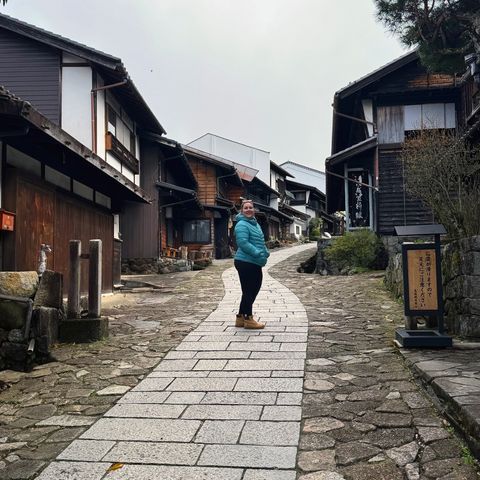 Magome bergdorp tijdens de nakasendo trail, japan