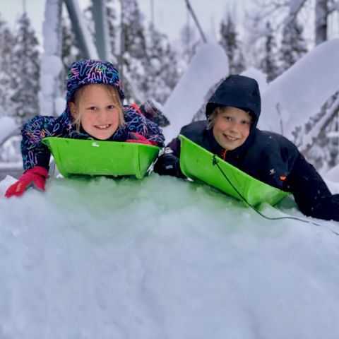 Sleeën in winters Lapland