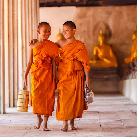 Monniken in Ayutthaya