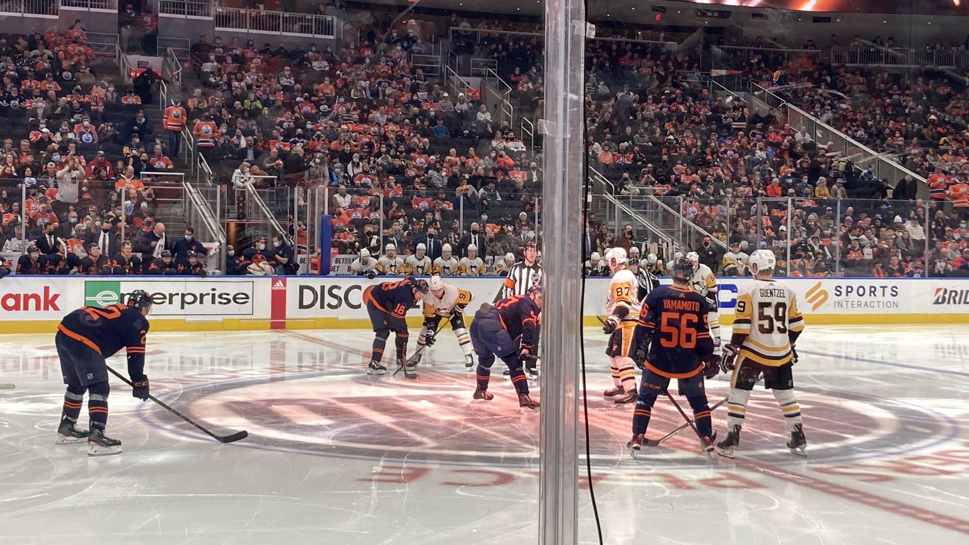 IJshockeywedstrijd van de Edmonton Oilers