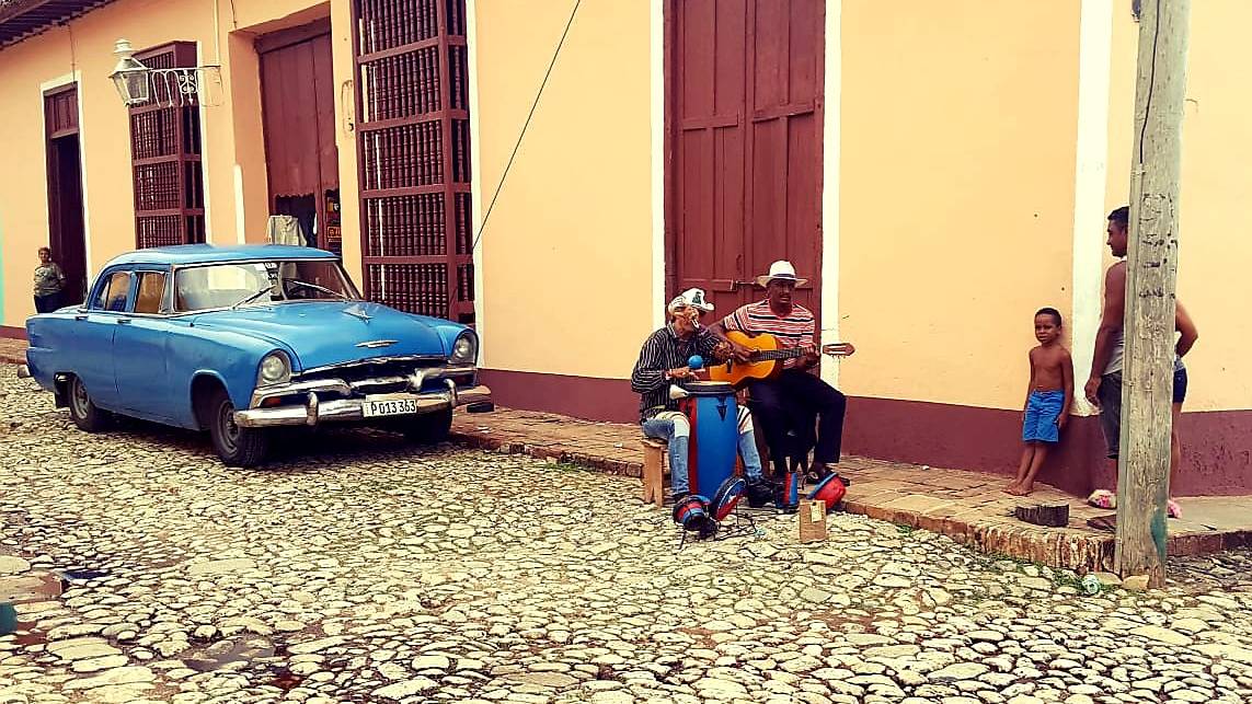 Straatmuzikanten in Trinidad