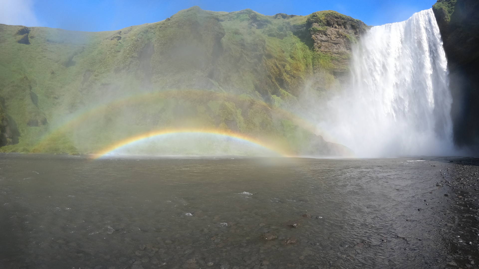 Skogafoss regenboog, IJsland