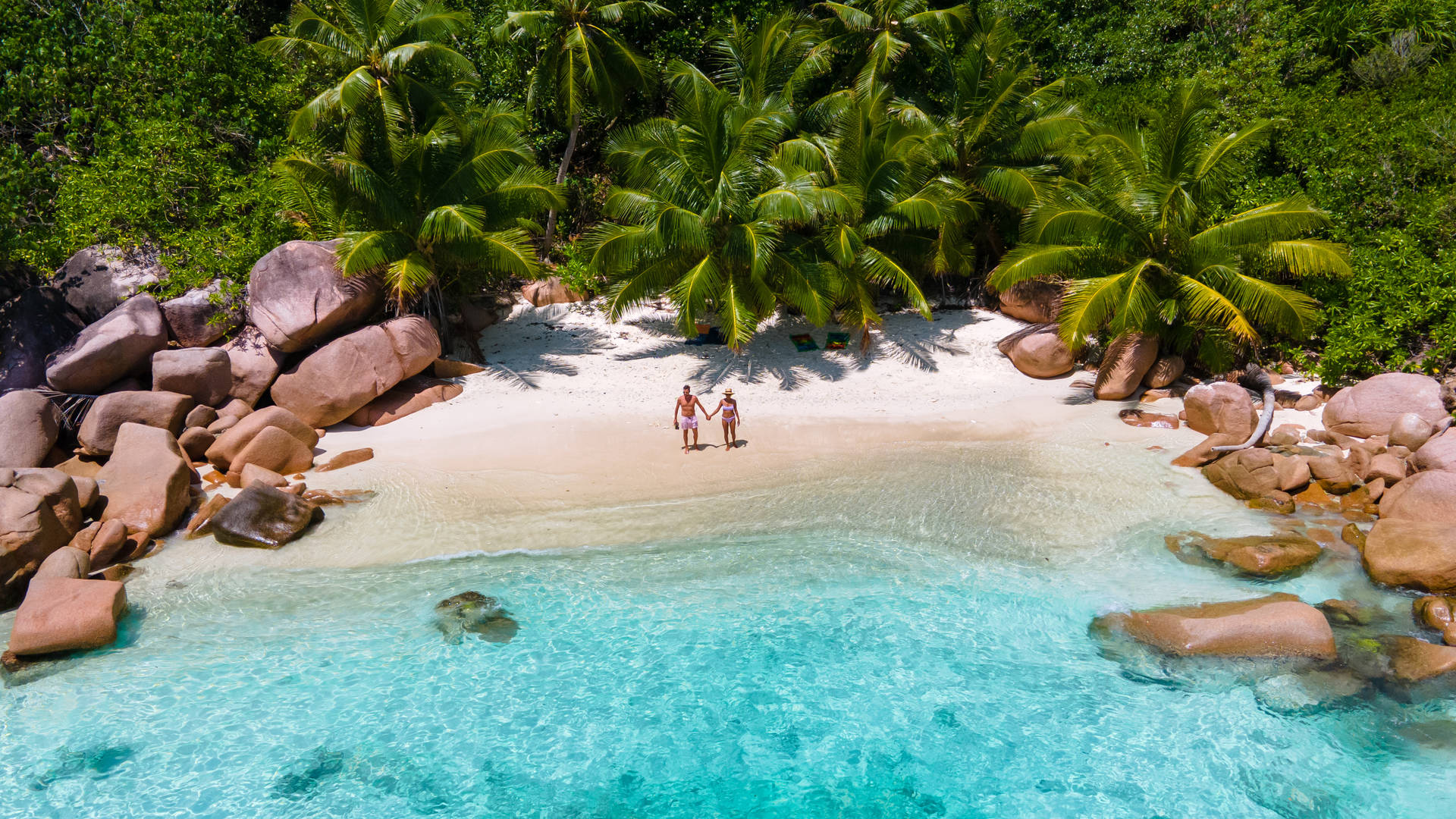 Idyllische baai op La Digue, Seychellen
