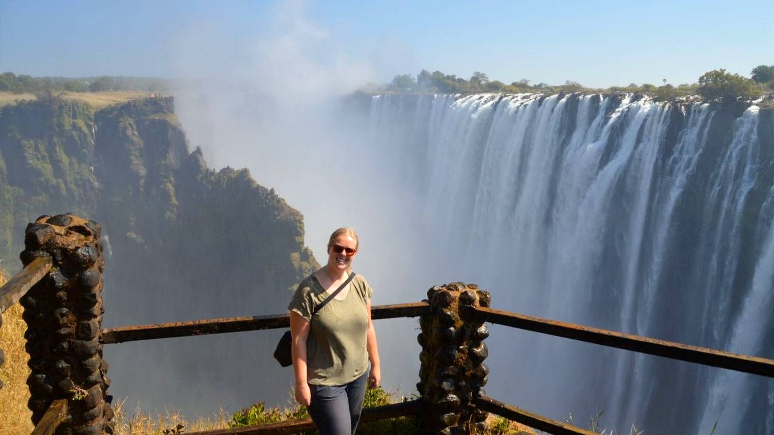 Uitzichtpunt bij Victoria Falls, Zimbabwe.