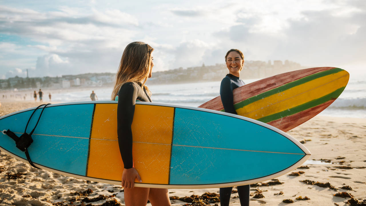 Surfen op Bondi Beach in Sydney