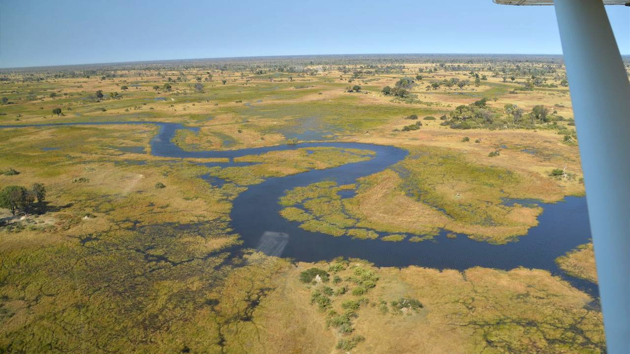 Okovango Delta vanuit vliegtuigje