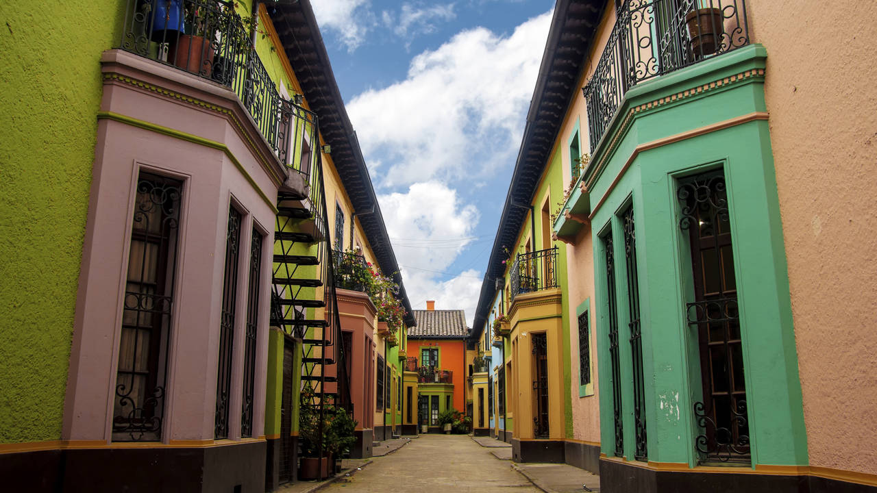 Kleurrijk straatje in Bogotá