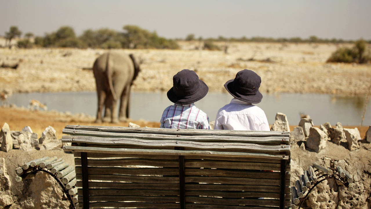 Kids op safari in Namibië