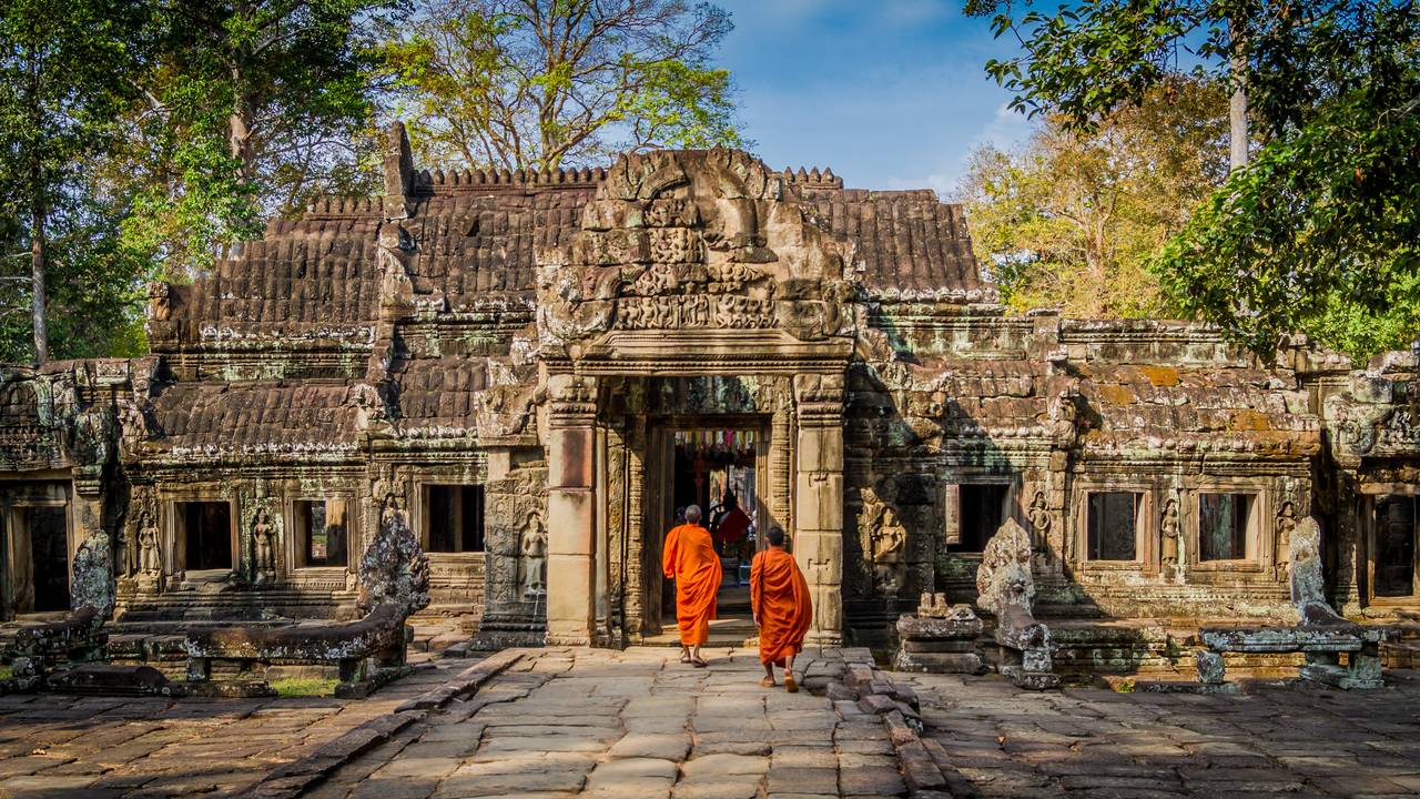 Monniken in Angkor