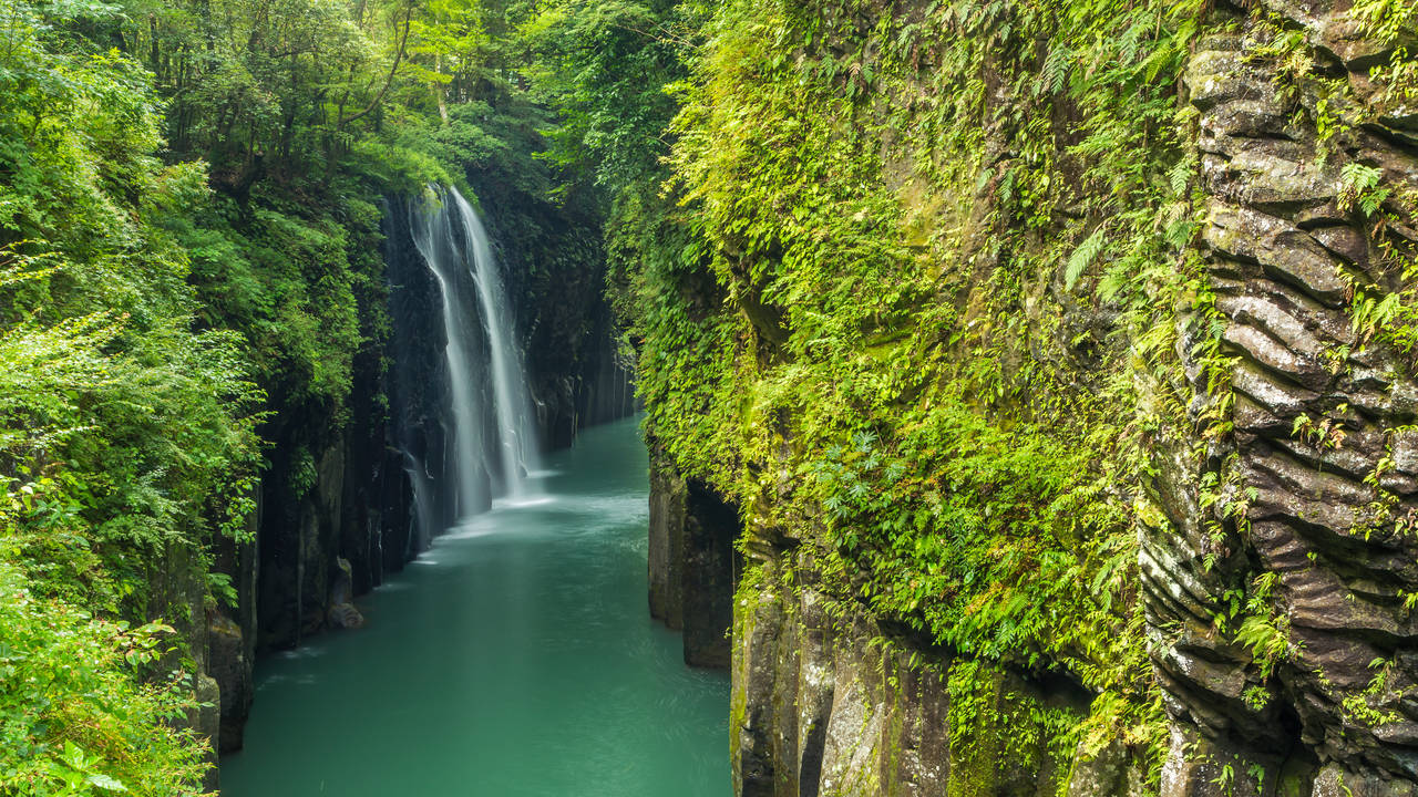 Waterval in Takachiho kloof in Kyushu