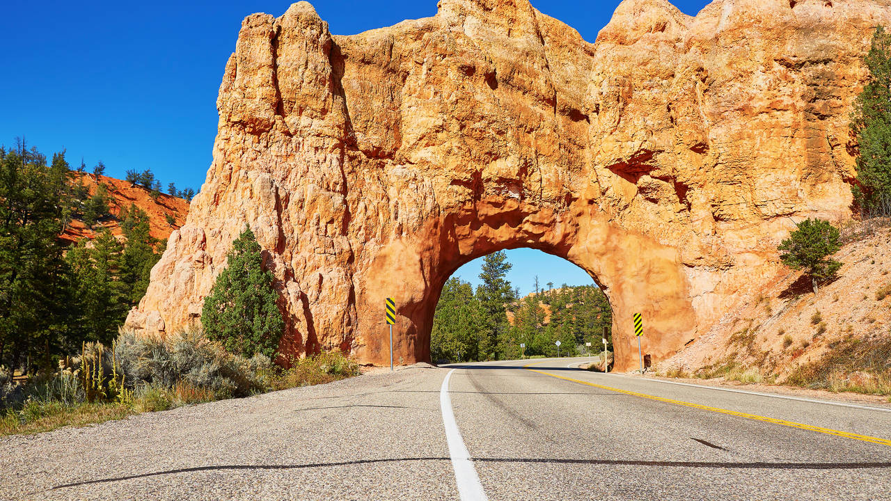 Tunnel nabij Bryce Cayon National Park