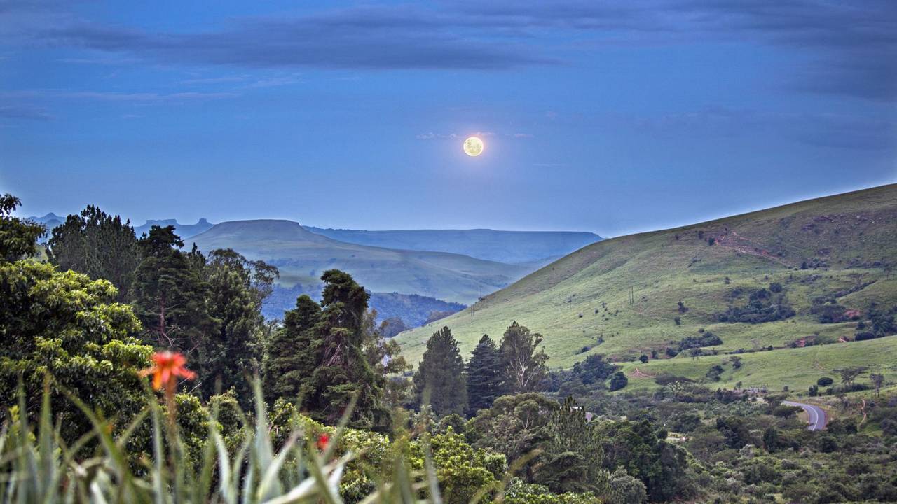 Zonsondergang in Drakensbergen