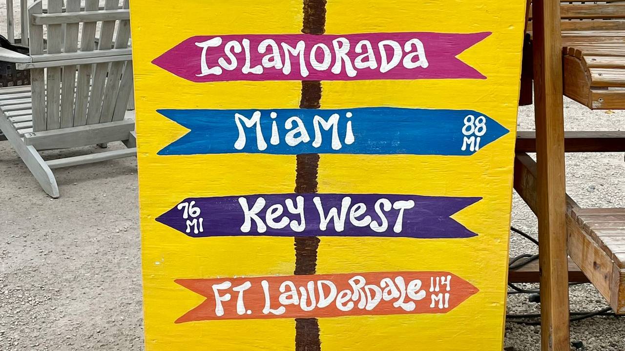 Vrolijke plaatsnaamborden in Florida.